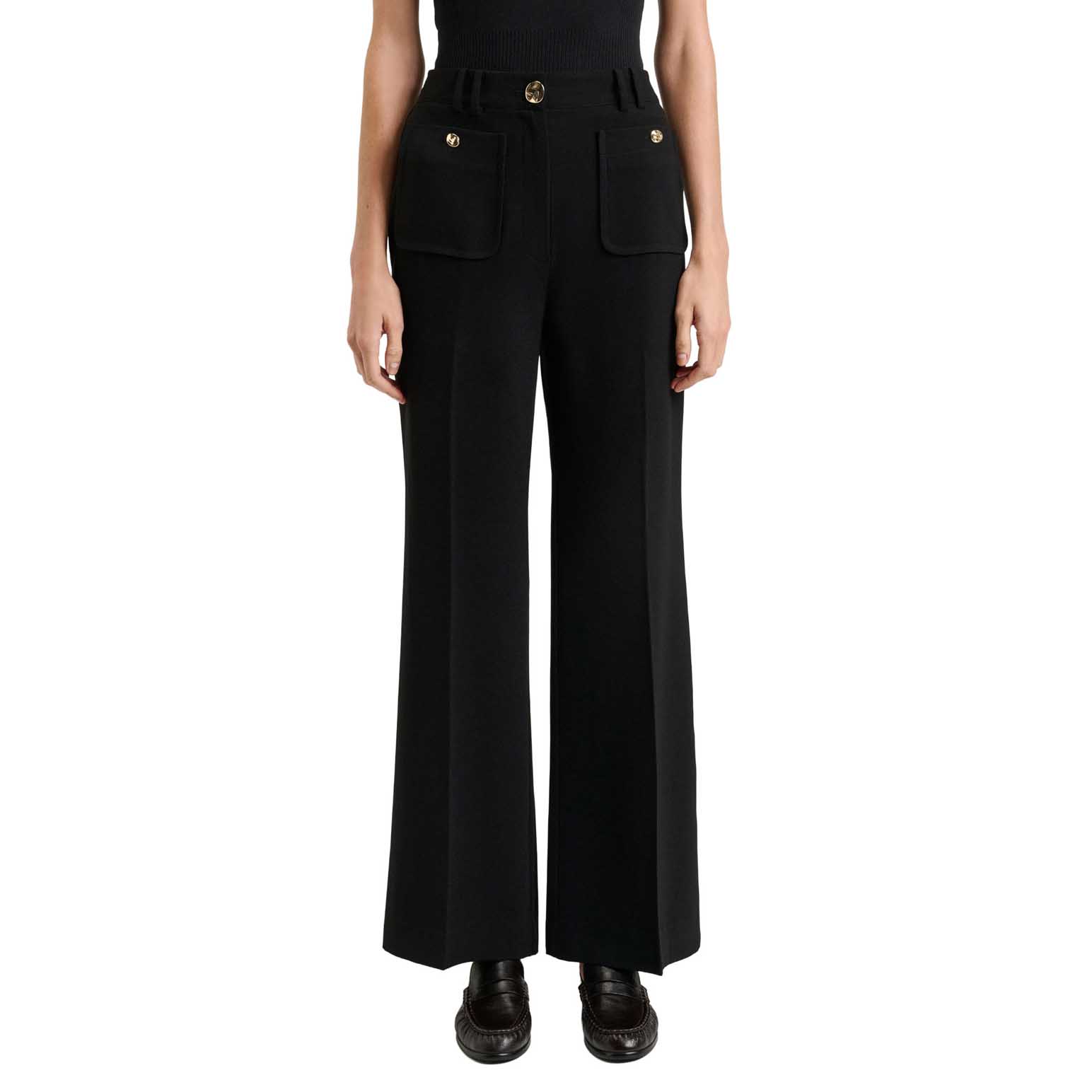 Veronika Maine Stretch Crepe Flared Pant